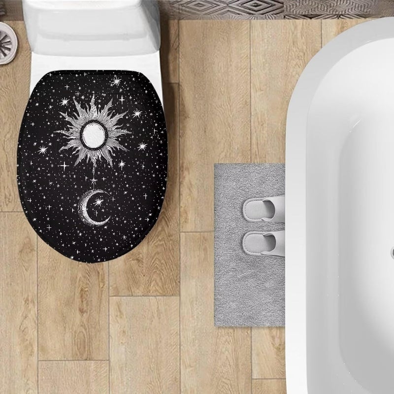 Flashideas Gothic Sun Moon Toilet Cover Seat Toilet Seat Covers for Bathroom Easy to Clean Toilet Lid Cover Bathroom Decoration Accessories Seat Covers Fits Most Lids for Accessories Decor - Image 3